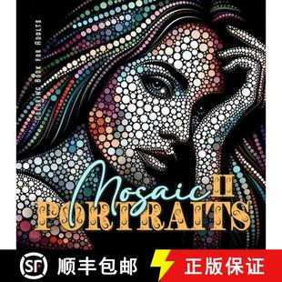 Coloring 9781965017210 Abstract Mosaic Portraits Faces for Book Co... 预订 Adults Grayscale