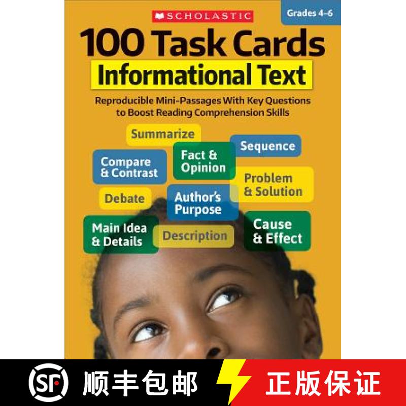 【4周达】100 Task Cards: Informational Text: Reproducible Mini-Passages with Key Questions to Boost R... [9781338112993]