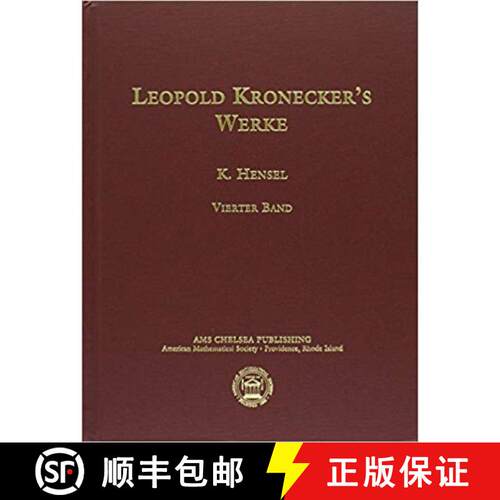 【3-4周达】精装 Leopold Kronecker`s Werke, Part 4 [9780821849828]