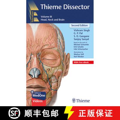 【3-4周达】精装 Thieme Dissector Volume 3 – Head, Neck and Brain [9789392819254]