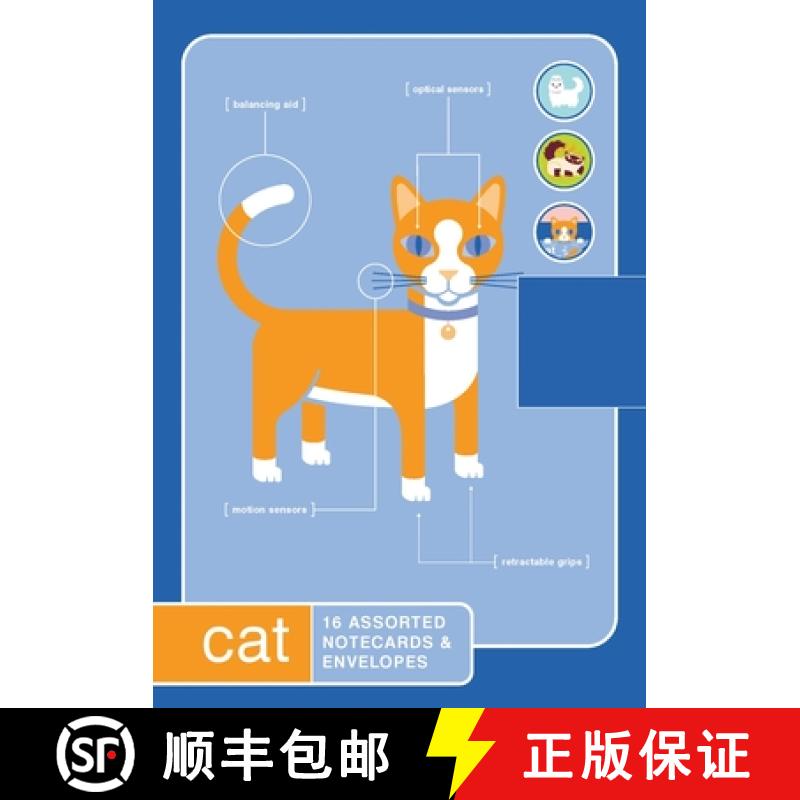 【3-4周达】Quirknotes: Cat: 16 Assorted Notecards and Envelopes [9781594742514]