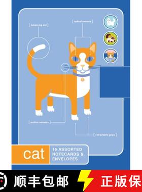 【3-4周达】Quirknotes: Cat: 16 Assorted Notecards and Envelopes [9781594742514]