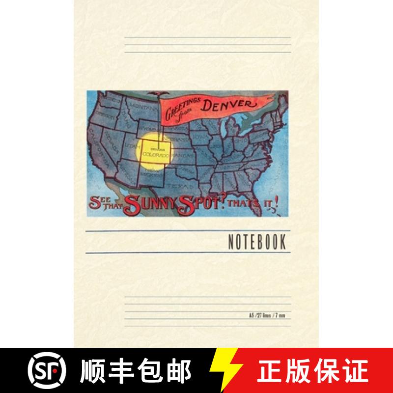 【3-4周达】Vintage Lined Notebook Greetings from Denver, Colorado, Map of US [9798385405251]
