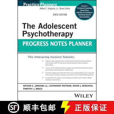 【3-4周达】Adolescent Psychotherapy Progress Notes Planne r, Sixth Edition [9781119906407]