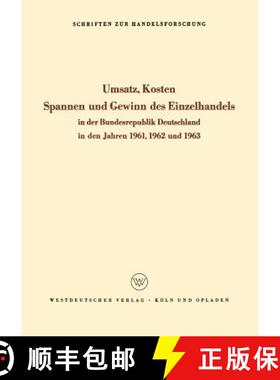 【3-4周达】Umsatz, Kosten, Spannen Und Gewinn Des Einzelhandels in Der Bundesrepublik Deutschland in ... [9783322982773]