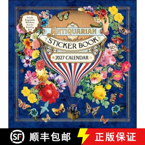预订 The Antiquarian Sticker Book 2027 Wall Calendar: with Stickers [9798881608613]