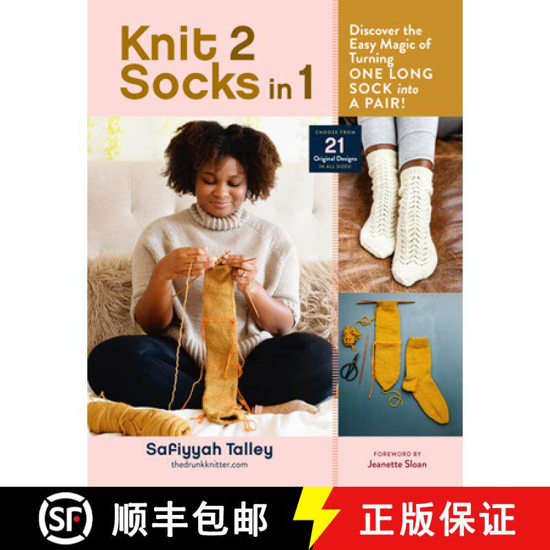 【3-4周达】Knit 2 Socks in 1: Discover the Easy Magic of Turning One Long Sock Into a Pair! Choose fr... [9781635864076]