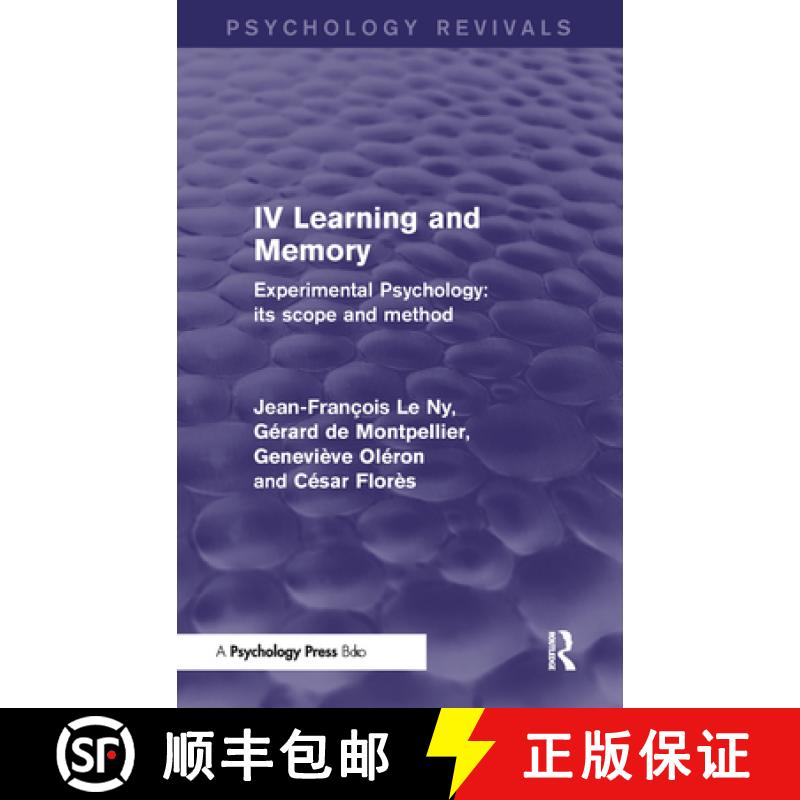 【3-4周达】Experimental Psychology Its Scope and Method: Volume IV (Psychology Revivals): Learning an... [9781848724631]