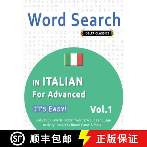 【3-4周达】Word Search in Italian for Advanced - It's Easy! Vol.1 - Delta Classics - Find 2000 Clever... [9798349006364]