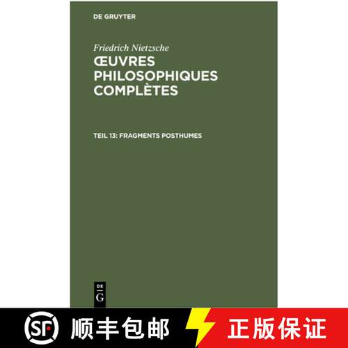 【3-4周达】精装 Fragments posthumes – Automne 1887 – Mars 1888 [9783112300237]