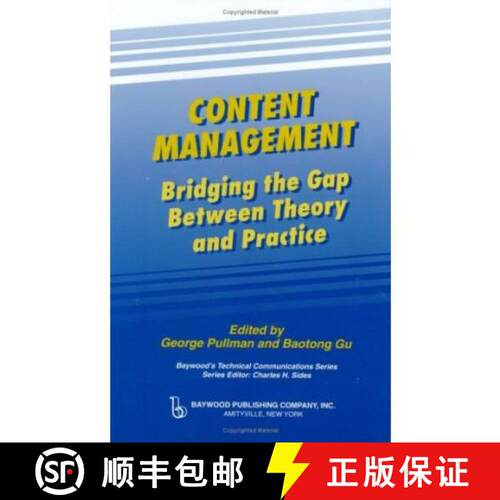 【3-4周达】精装 Content Management: Bridging the Gap Between Theory and Practice [9780895033789]
