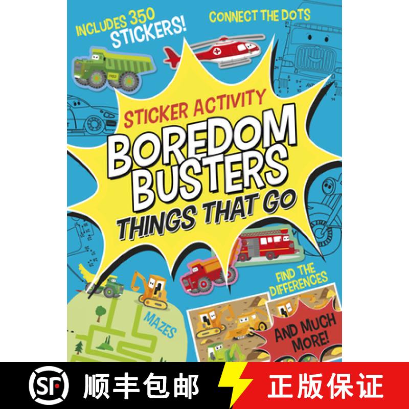 【3-4周达】Boredom Busters: Things That Go Sticker Activity: Includes 350 Stickers! Mazes, Connect th... [9781664340558]