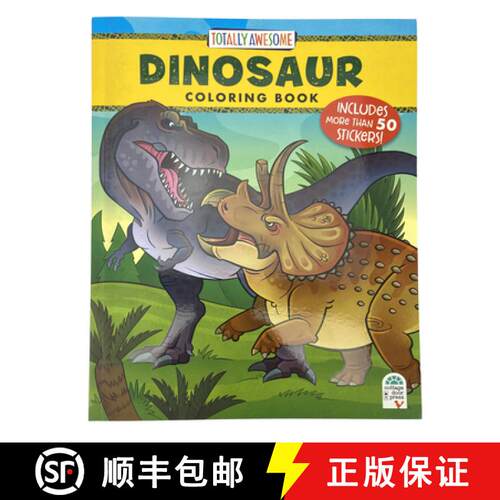 【3-4周达】Totally Awesome Dinosaur Coloring Book with Stickers [9798890191908]