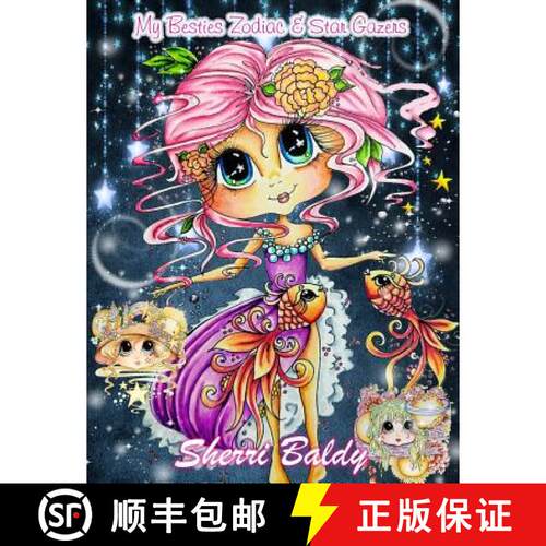 【3-4周达】Sherri Baldy My-Besties Zodiac and Star Gazers Coloring Book [9781945731464]
