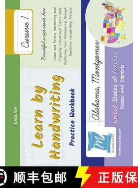 预订 Handwriting Practice Workbook - United States of America, States and Capitals - Cursive, Level 1... [9798330521685]