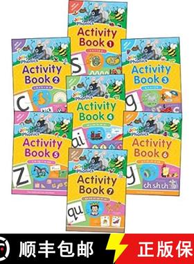 现货 欢乐自然拼读活动用书 Jolly Phonics Activity Books 1-7  in Precursive Letters (British English ed... [9781844141609]