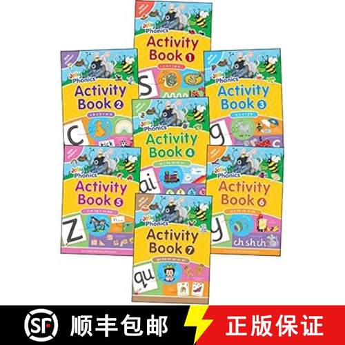 现货 欢乐自然拼读活动用书 Jolly Phonics Activity Books 1-7  in Precursive Letters (British English ed... [9781844141609]