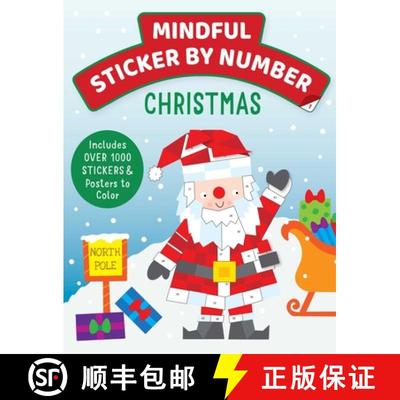 【3-4周达】Mindful Sticker by Number: Christmas: (Sticker Books for Kids, Activity Books for Kids, Mi... [9781647228125]