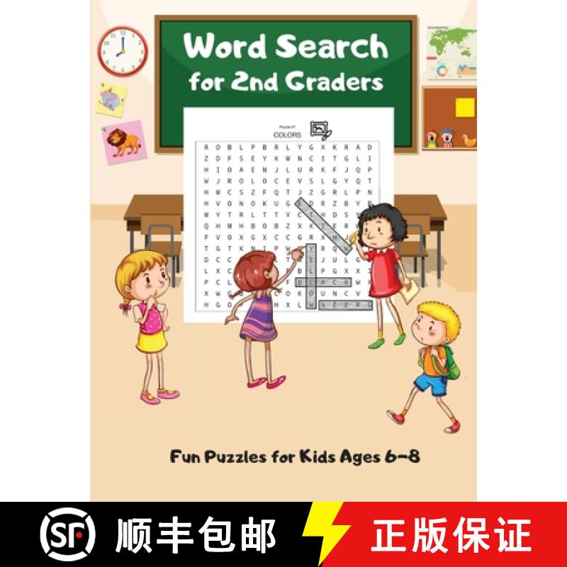 【2-3周达】Word Search For 2nd Graders: Fun Puzzles for Kids Ages 6-8,  Build Vocabulary, Improve Spe... [9781990085031]