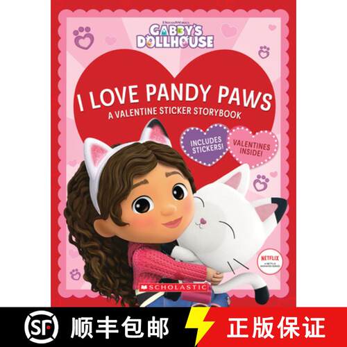 【3-4周达】I Love Pandy Paws: A Valentine Sticker Storybook (Gabby's Dollhouse) (Media Tie-In) [9781338856781]