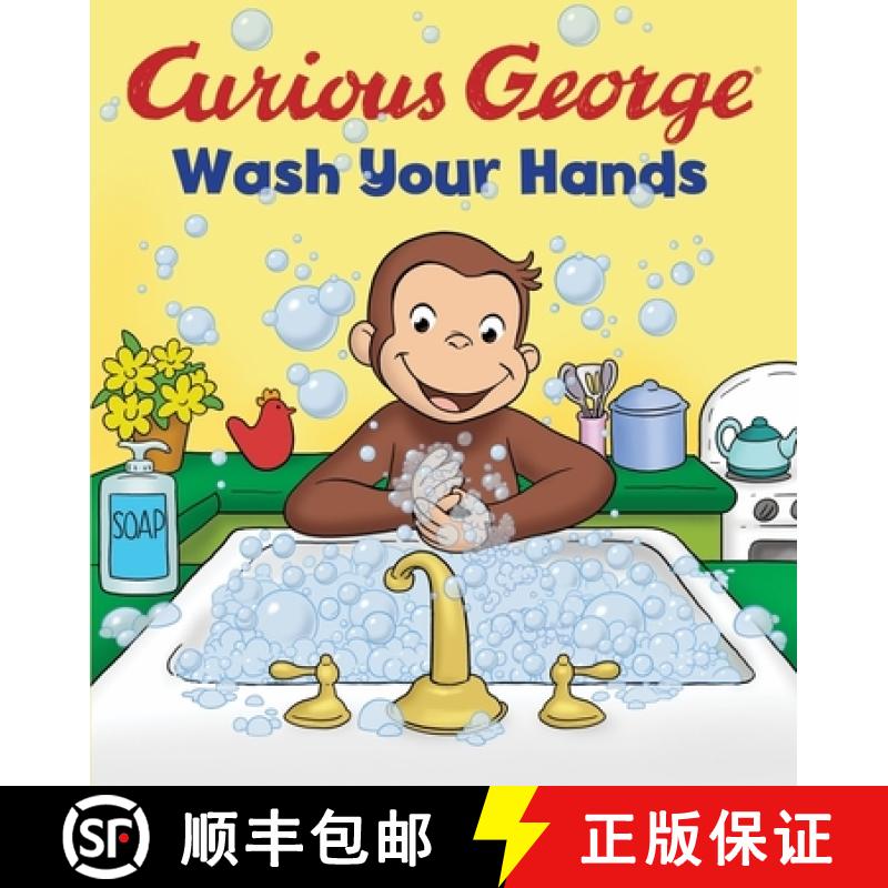 【3-4周达】Wash Your Hands with Curious George (Cgtv Board Book) [9780358567301]