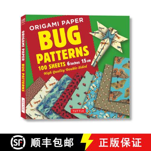 【3-4周达】Origami Paper 100 Sheets Bug Patterns 6 (15 CM): Tuttle Origami Paper: Origami Sheets Prin... [9780804849272]