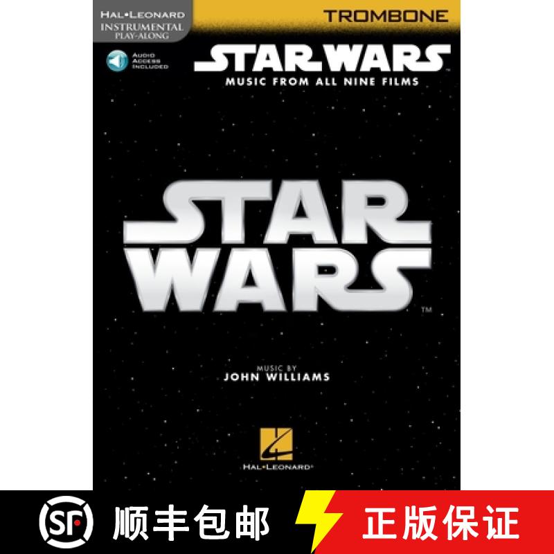 【3-4周达】Star Wars - Instrumental Play-Along for Trombone: Music from All Nine Films [9781705107157]