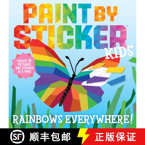 【3-4周达】Paint by Sticker Kids (Official): Rainbows Everywhere!: Create 10 Pictures One Sticker at ... [9781523517756]