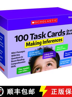 【3-4周达】精装 100 Task Cards in a Box: Making Inferences: Mini-Passages with Key Questions to Boost... [9781338748376]