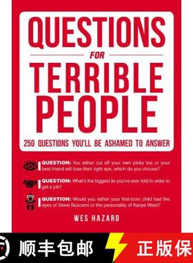【3-4周达】Questions for Terrible People : 250 Questions You'll Be Ashamed to Answer [9781440597527]