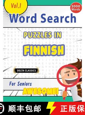 【3-4周达】Word Search Puzzles in Finnish for Seniors - Awesome! Vol.1 - Delta Classics [9798349004216]