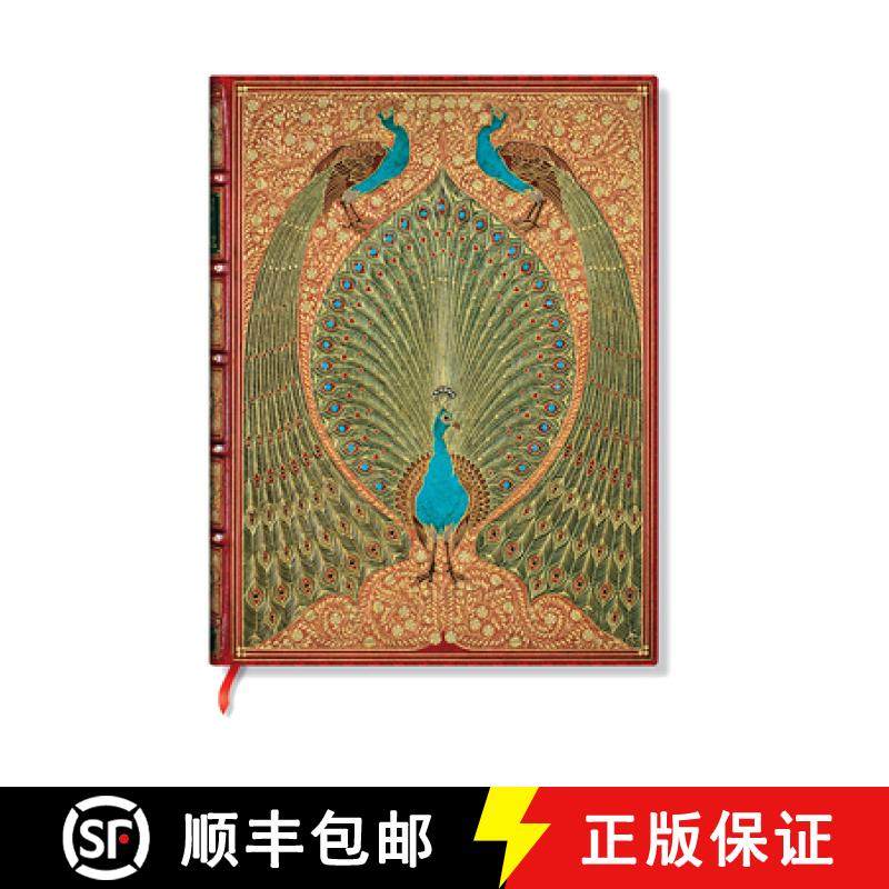【3-4周达】Paperblanks Hafiz's Peacocks Sangorski & Sutcliffe Hardcover Journals Mini Unlined Elastic... [9781439798928]