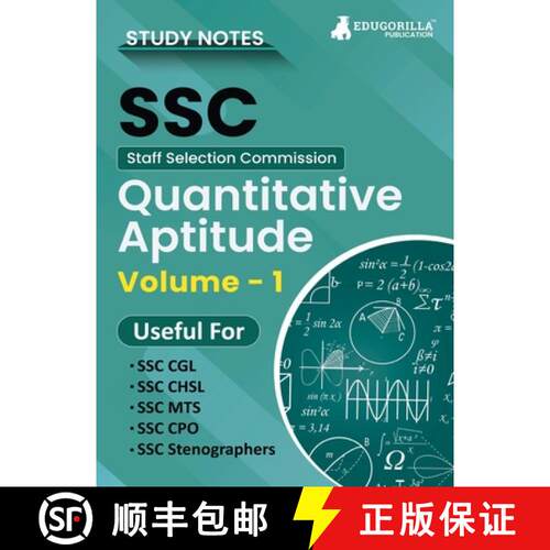 【3-4周达】Study Notes for Quantitative Aptitude (Vol 1) - Topicwise Notes for CGL, CHSL, SSC MTS, CP... [9789355566171]
