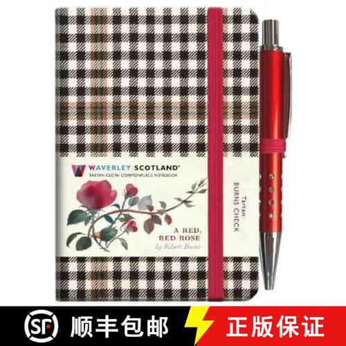 【3-4周达】精装 Red, Red Rose Tartan Notebook (mini with pen) (Burns check tartan) [9781849345262]