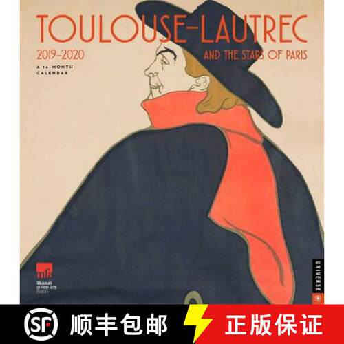 【3-4周达】Toulouse-Lautrec and the Stars of Paris 2019-2020 16-Month Wall Calendar [9780789336460]