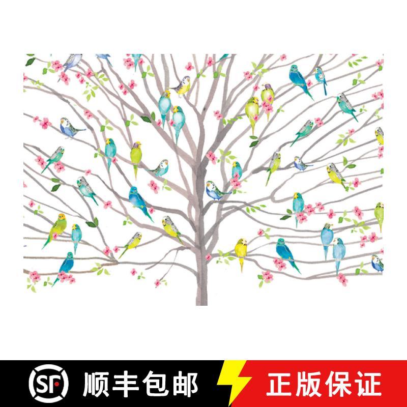 预订 Tree of Budgies Note Cards (14 Cards, 15 Self-Sealing Envelopes) [9781441343154]