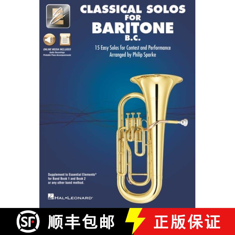 预订 Classical Solos for Baritone B.C.: 15 Easy Solos for Contest and Performance with Online Audio &... [9781705167458]