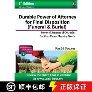 【3-4周达】Durable Power of Attorney for Final Disposition: Fillable Power of Attorney (POA Only) For... [9781948389761]