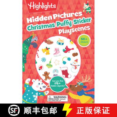 【4周达】Christmas Hidden Pictures Puffy Sticker Playscenes: Christmas Stocking Stuffer for Kids 3-6,... [9781644721179]