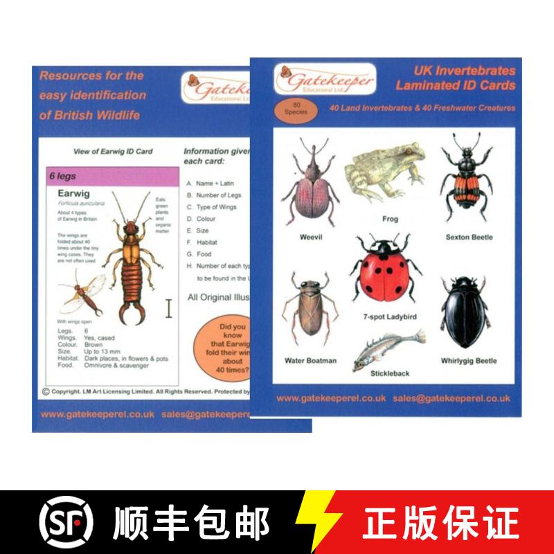 【3-4周达】Pocket Pack: Identifying 80 Land and Freshwater Invertebrates and Creatures [9780956033604]