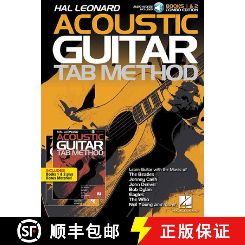 【3-4周达】Hal Leonard Acoustic Guitar Tab Method - Combo Edition: Books 1 & 2 with Online Audio, Plu... [9781540046017]