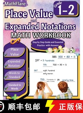 预订 Place Value and Expanded Notations Math Workbook 1st and 2nd Grade: Place Value Grade 1-2, Expan... [9798869180827]