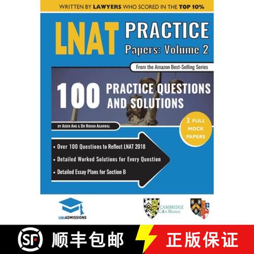 【3-4周达】LNAT Practice Papers Volume 2: 2 Full Mock Papers, 100 Questions in the style of the LNAT,... [9781912557325]