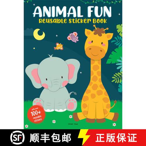 【3-4周达】Animal Fun Reusable Sticker Book for Children: Reusable Sticker Book [9789354405389]