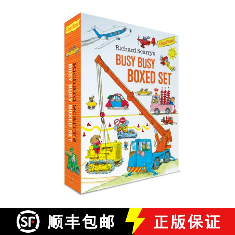 【3-4周达】Richard Scarry's Busy Busy Boxed Set: Busy Busy Airport; Busy Busy Cars and Trucks; Busy B... [9781984894243]