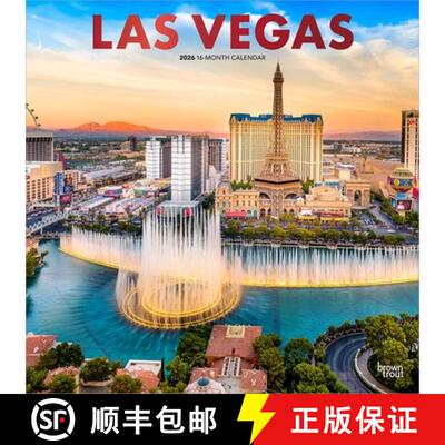 【3-4周达】Las Vegas 2026 12 X 24 Inch (Hanging) Monthly Square Wall Calendar Foil Stamped Cover Plas... [9798330704347]