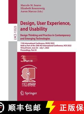 【3-4周达】Design, User Experience, and Usability: Design Thinking and Practice in Contemporary and E... [9783031059056]