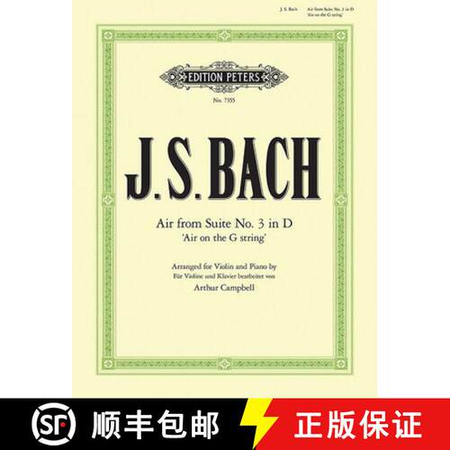 【3-4周达】Air on the G String from Orch. Suite No. 3 Bwv 1068 (Arr. for Violin & Piano): Air on the ... [9790577083063]