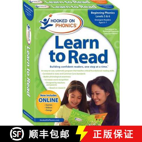 预订 Hooked on Phonics Learn to Read, First Grade, Levels 5 & 6 [With Quick Start Guide and Sticker(s... [9781604991468]