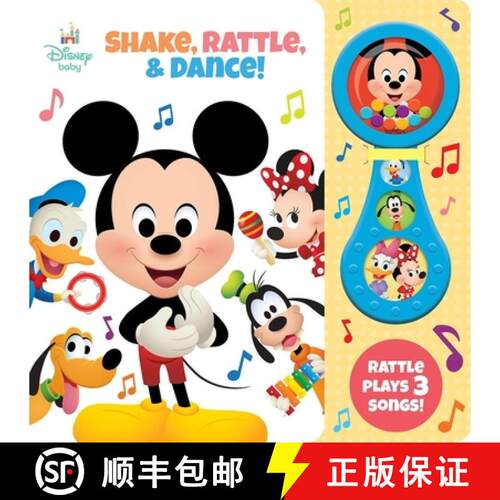 【3-4周达】精装 Rattle Sound Book Disney Baby Shake Rattle & Dance [9798384603962]